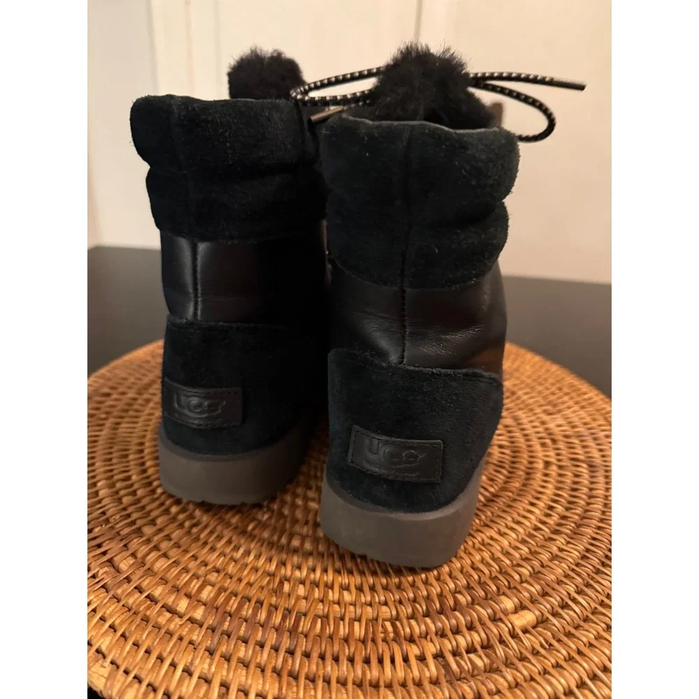 UGG Viki Boot Black‎ Waterproof Leather  Vibram Arctic Grip Women
